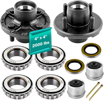 Trailer Idler Hub Kits 4 on 4" Trailer Hub 4 Lug for 2000 lbs Tralier Axle,ONLY for 2000lbs Trailer Hub Assembly
